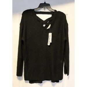 OLIVE + OAK Women's V-Neck Tunic Sweater Size S, Black